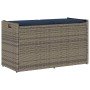 Banco de almacenaje con cojín gris 100 cm ratán sintético