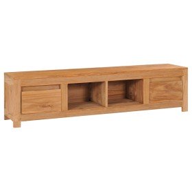 Mueble de TV de madera de teca maciza 115x30x35 cm