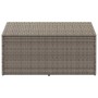 Caja de almacenaje de jardín ratán sintético gris 110x50x58 cm