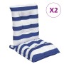Cojines silla respaldo bajo 2 uds tela Oxford rayas azul blanco
