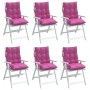 Cojines para silla con respaldo bajo 6 uds tela Oxford rosa