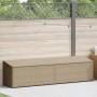 Caja de almacenaje jardín ratán beige 220x50x58 cm