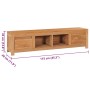 Mueble de TV de madera de teca maciza 115x30x35 cm
