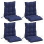 Cojines para silla respaldo bajo 4 uds tela Oxford azul marino