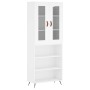 Hohes weißes Sperrholz-Sideboard 69,5 x 34 x 180 cm von vidaXL, Sideboards - Ref: Foro24-3198697, Preis: 133,04 €, Rabatt: %