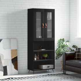 Tall black plywood sideboard 69.5x34x180 cm by vidaXL, Sideboards - Ref: Foro24-3198698, Price: 139,65 €, Discount: %