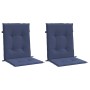 Cojines para silla con respaldo bajo 2 uds tela azul marino