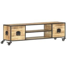 Mueble de TV de madera maciza de mango 130x30x39 cm de vidaXL, Muebles TV - Ref: Foro24-286377, Precio: 224,62 €, Descuento: %