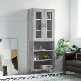 High sideboard sonoma gray plywood 69.5x34x180 cm by vidaXL, Sideboards - Ref: Foro24-3198703, Price: 135,79 €, Discount: %