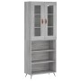 High sideboard sonoma gray plywood 69.5x34x180 cm by vidaXL, Sideboards - Ref: Foro24-3198703, Price: 141,15 €, Discount: %
