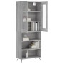 High sideboard sonoma gray plywood 69.5x34x180 cm by vidaXL, Sideboards - Ref: Foro24-3198703, Price: 141,15 €, Discount: %