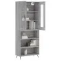 High sideboard sonoma gray plywood 69.5x34x180 cm by vidaXL, Sideboards - Ref: Foro24-3198703, Price: 135,79 €, Discount: %