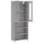 High sideboard sonoma gray plywood 69.5x34x180 cm by vidaXL, Sideboards - Ref: Foro24-3198703, Price: 141,15 €, Discount: %