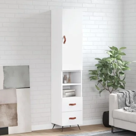 Tall white plywood sideboard 34.5x34x180 cm by vidaXL, Sideboards - Ref: Foro24-3198889, Price: 104,62 €, Discount: %