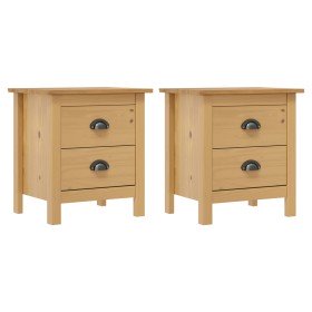 Mesitas de noche Hill 2 uds madera maciza de pino 46x35x49,5 cm Mesitas de noche Hill 2 uds madera maciza de pino 46x35x49,5 cm
