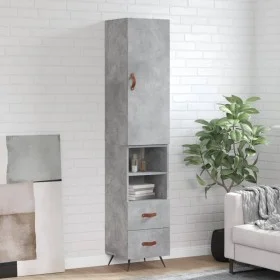 Aparador de madera contrachapada gris hormigón 34,5x34x180 cm de vidaXL, Aparadores - Ref: Foro24-3198893, Precio: 103,54 €, ...