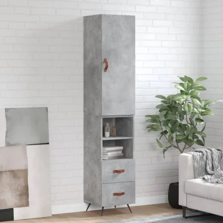 Aparador de madera contrachapada gris hormigón 34,5x34x180 cm de vidaXL, Aparadores - Ref: Foro24-3198893, Precio: 103,54 €, ...