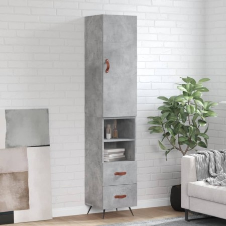 Aparador de madera contrachapada gris hormigón 34,5x34x180 cm de vidaXL, Aparadores - Ref: Foro24-3198893, Precio: 104,83 €, ...