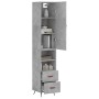 Aparador de madera contrachapada gris hormigón 34,5x34x180 cm de vidaXL, Aparadores - Ref: Foro24-3198893, Precio: 104,83 €, ...