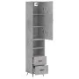 Aparador de madera contrachapada gris hormigón 34,5x34x180 cm de vidaXL, Aparadores - Ref: Foro24-3198893, Precio: 103,54 €, ...