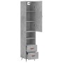Aparador de madera contrachapada gris hormigón 34,5x34x180 cm de vidaXL, Aparadores - Ref: Foro24-3198893, Precio: 104,83 €, ...