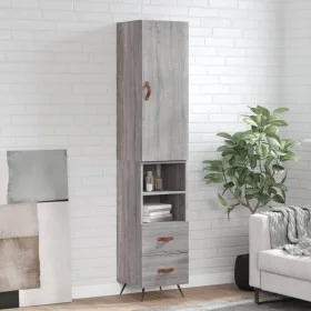 Aparador alto madera contrachapada gris Sonoma 34,5x34x180 cm de vidaXL, Aparadores - Ref: Foro24-3198895, Precio: 106,59 €, ...