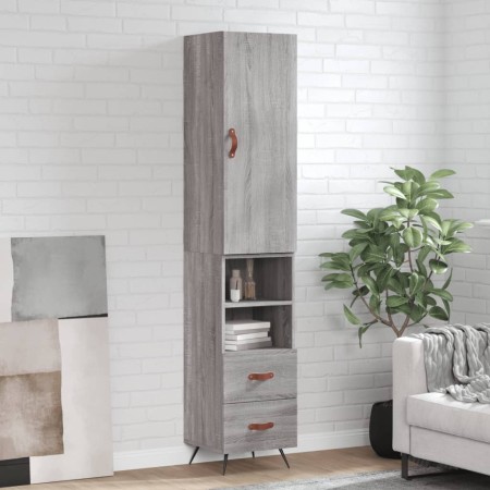Hohes Sideboard Sperrholz Sonoma grau 34,5x34x180 cm von vidaXL, Sideboards - Ref: Foro24-3198895, Preis: 107,92 €, Rabatt: %