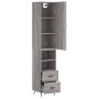 Hohes Sideboard Sperrholz Sonoma grau 34,5x34x180 cm von vidaXL, Sideboards - Ref: Foro24-3198895, Preis: 107,92 €, Rabatt: %