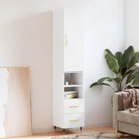 Aparador alto madera contrachapada blanco 34,5x34x180 cm de vidaXL, Aparadores - Ref: Foro24-3198897, Precio: 104,23 €, Descu...