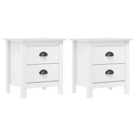 Mesita de noche Hill madera maciza de pino blanco 46x35x49,5 cm Mesita de noche Hill madera maciza de pino blanco 46x35x49,5 cm