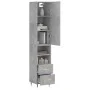 Aparador de madera contrachapada gris hormigón 34,5x34x180 cm de vidaXL, Aparadores - Ref: Foro24-3198901, Precio: 101,07 €, ...