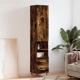 Smoked oak plywood sideboard 34.5x34x180 cm by vidaXL, Sideboards - Ref: Foro24-3198902, Price: 102,34 €, Discount: %