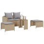 Set de muebles de jardín con cojines apilables 5 pzas beige en Sofás de exterior | Comprar online en Foro24