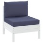 Cojines para muebles de palets 2 unidades tela azul marino