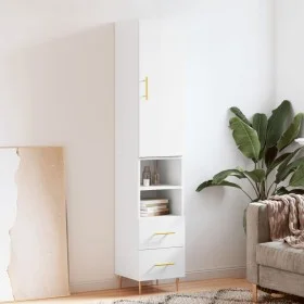 Hochglänzendes Sideboard aus weißem Sperrholz, 34,5 x 34 x 180 cm von vidaXL, Sideboards - Ref: Foro24-3198907, Preis: 110,61...