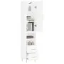 Aparador alto madera contrachapada blanco brillo 34,5x34x180 cm de vidaXL, Aparadores - Ref: Foro24-3198907, Precio: 110,40 €...