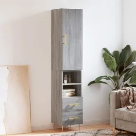Hohes Sonoma-Sideboard aus grauem Sperrholz, 34,5 x 34 x 180 cm von vidaXL, Sideboards - Ref: Foro24-3198911, Preis: 104,64 €...