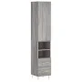 Aparador alto madera contrachapada gris Sonoma 34,5x34x180 cm de vidaXL, Aparadores - Ref: Foro24-3198911, Precio: 105,06 €, ...