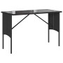 Set comedor de jardín 3 pzas con cojines ratán sintético negro