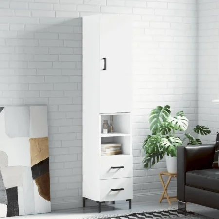 Hohes weißes Sperrholz-Sideboard 34,5 x 34 x 180 cm von vidaXL, Sideboards - Ref: Foro24-3198913, Preis: 109,49 €, Rabatt: %