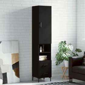 Black plywood sideboard 34.5x34x180 cm by vidaXL, Sideboards - Ref: Foro24-3198914, Price: 110,68 €, Discount: %