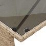 Set comedor de jardín 3 pzas con cojines ratán sintético beige