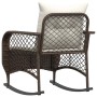 Silla mecedora de jardín con cojines ratán sintético marrón en Sillas de jardín | Comprar online en Foro24