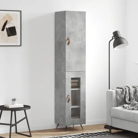 Aparador de madera contrachapada gris hormigón 34,5x34x180 cm von vidaXL, Sideboards - Ref: Foro24-3199021, Preis: 96,56 €, R...