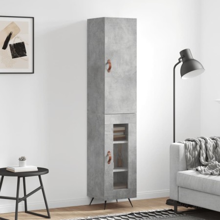 Aparador de madera contrachapada gris hormigón 34,5x34x180 cm de vidaXL, Aparadores - Ref: Foro24-3199021, Precio: 97,67 €, D...