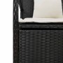 Banco de almacenamiento jardín con cojín ratán sintético negro