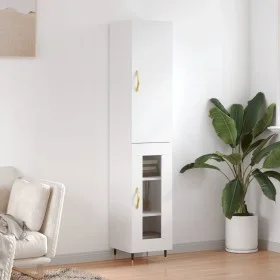 Tall white plywood sideboard 34.5x34x180 cm by vidaXL, Sideboards - Ref: Foro24-3199025, Price: 96,96 €, Discount: %