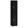 Aparador de madera contrachapada negro 34,5x34x180 cm de vidaXL, Aparadores - Ref: Foro24-3199026, Precio: 97,91 €, Descuento: %