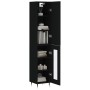 Aparador de madera contrachapada negro 34,5x34x180 cm de vidaXL, Aparadores - Ref: Foro24-3199026, Precio: 97,91 €, Descuento: %
