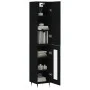 Aparador de madera contrachapada negro 34,5x34x180 cm de vidaXL, Aparadores - Ref: Foro24-3199026, Precio: 96,80 €, Descuento: %